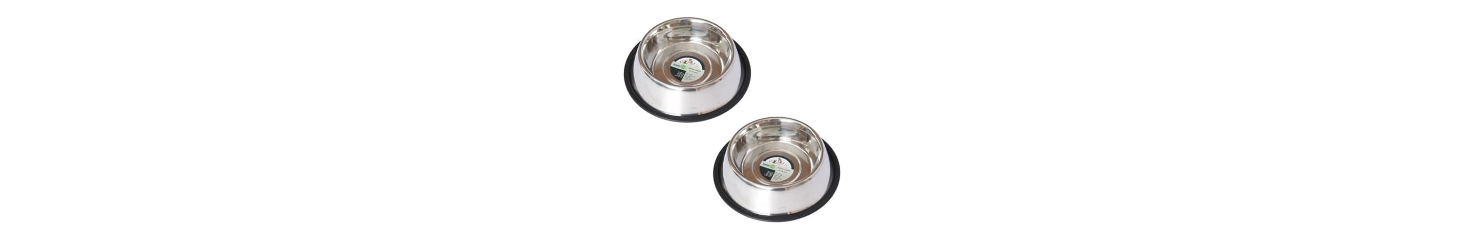 2 Pack Stainless Steel Non-Skid Pet Bowl for Dog or Cat - 24 oz - 3 cup