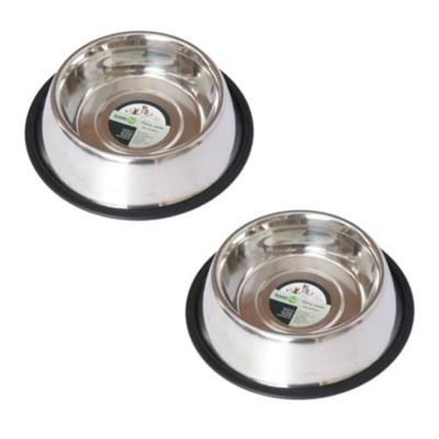 Iconic Pet 2 Pack Stainless Steel Non-Skid Pet Bowl for Dog or Cat - 96 oz - 12 cup