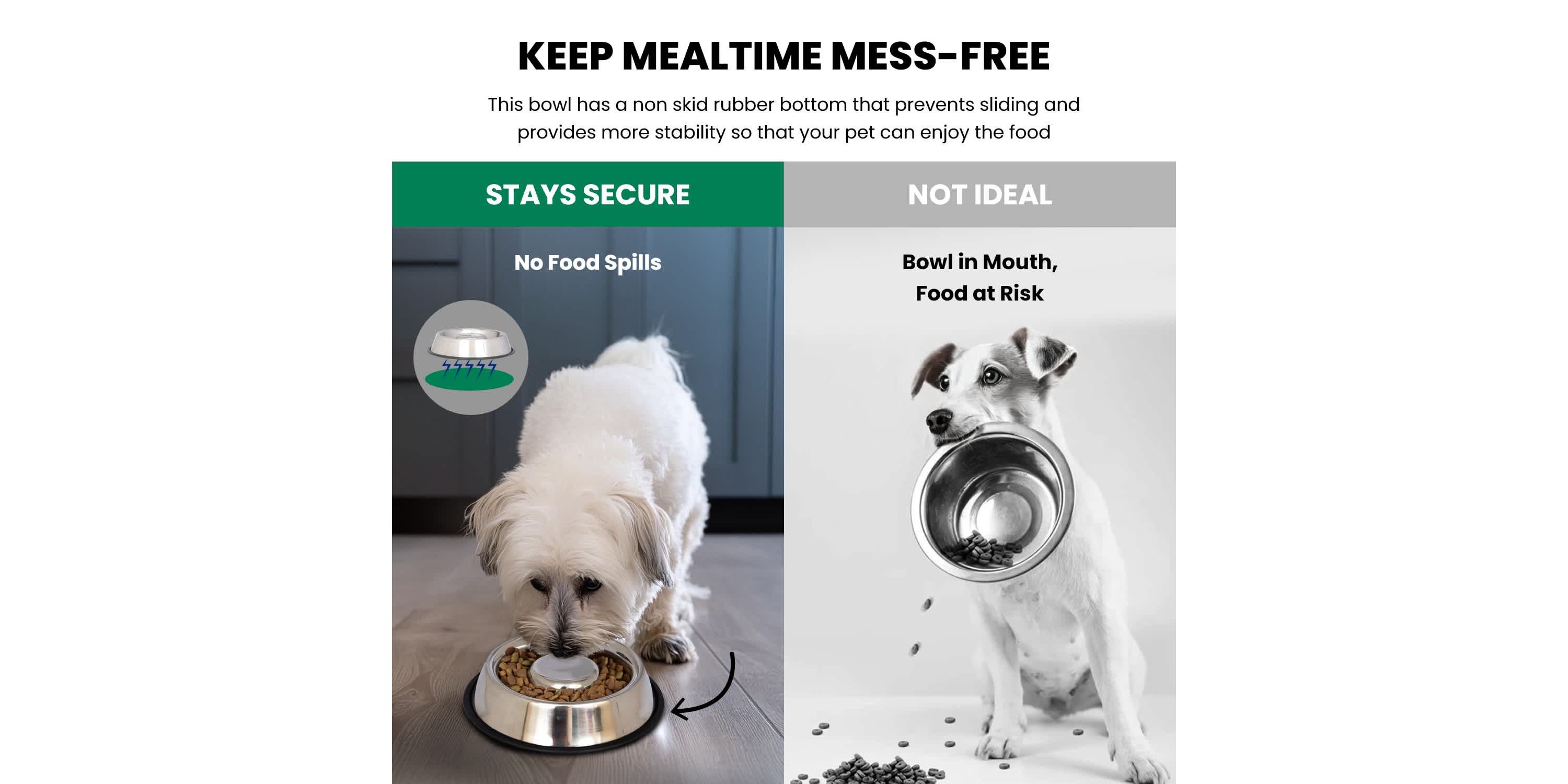 2 Pack Slow Feed Stainless Steel Pet Bowl for Dog or Cat - Small - 12 oz