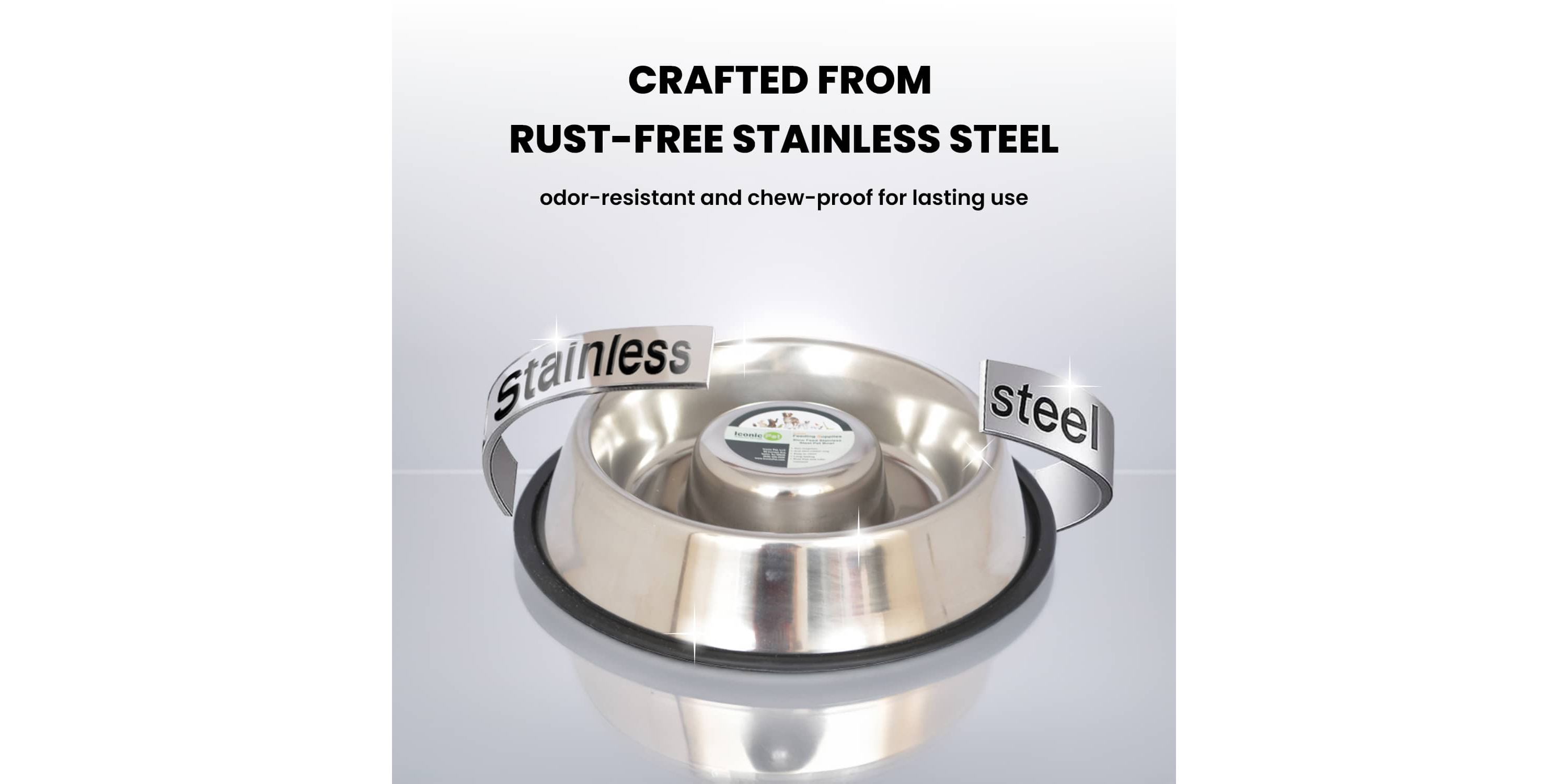 2 Pack Slow Feed Stainless Steel Pet Bowl for Dog or Cat - Small - 12 oz