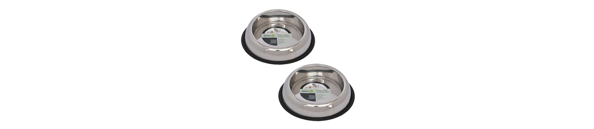 2 Pack Heavy Weight Non-Skid Easy Feed High Back Pet Bowl for Dog or Cat - 64 oz - 8 cup