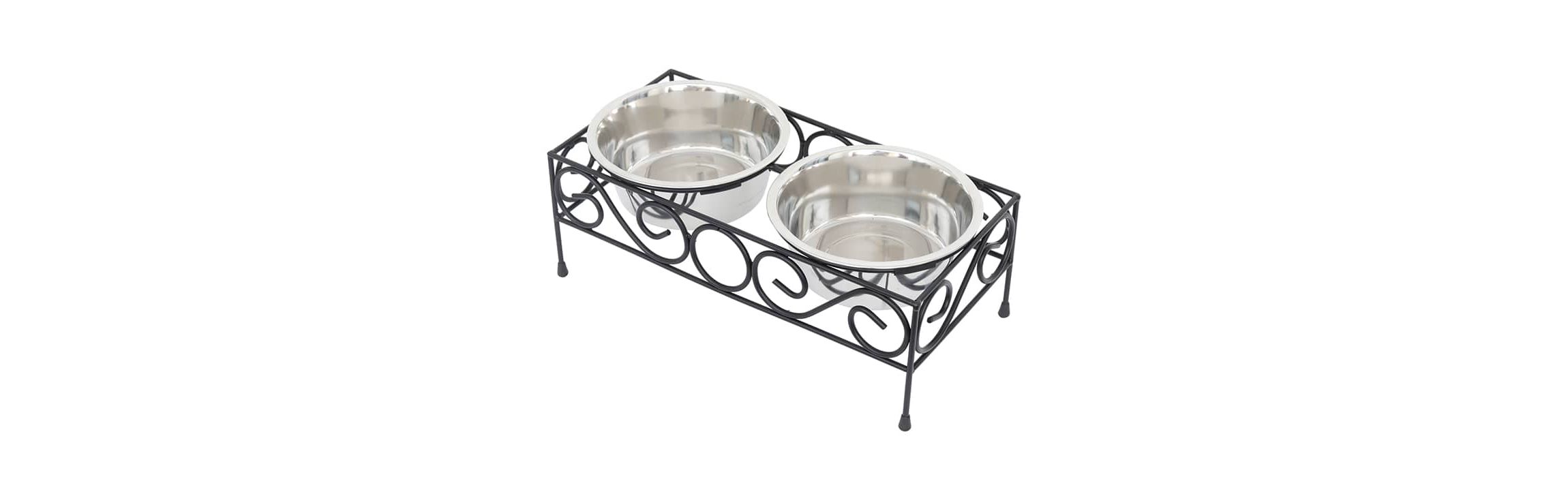 Elevated  wired pet double diner-small