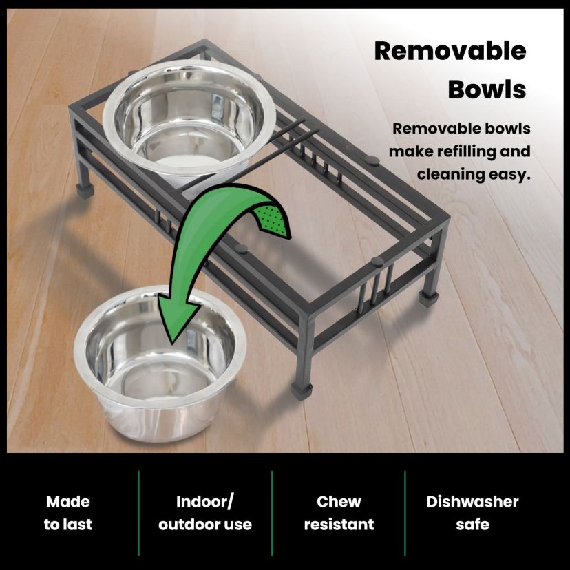 Elevated  Rectangular pet double diner-small