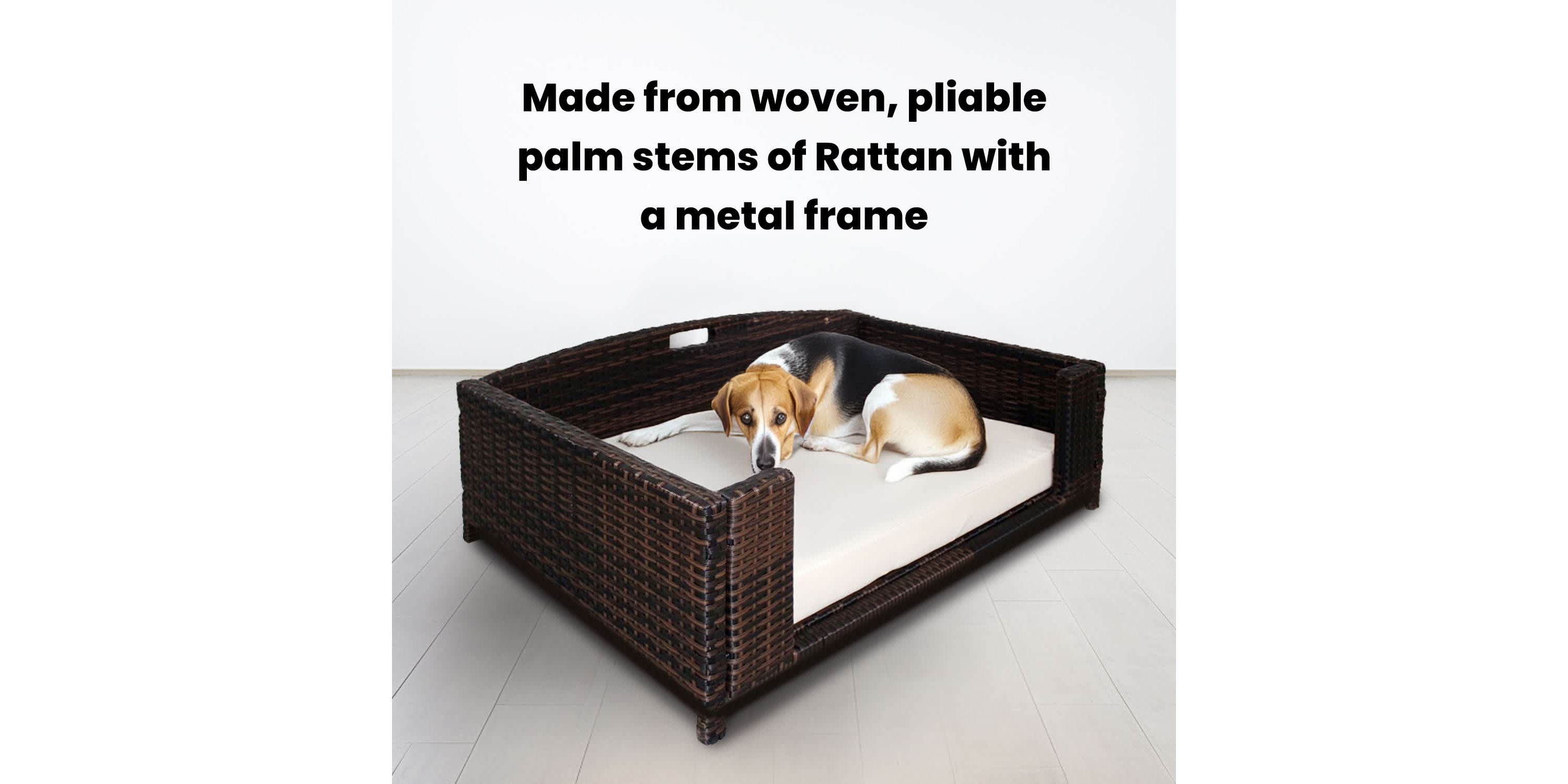 Rattan Rectangular Pet Sofa - Medium