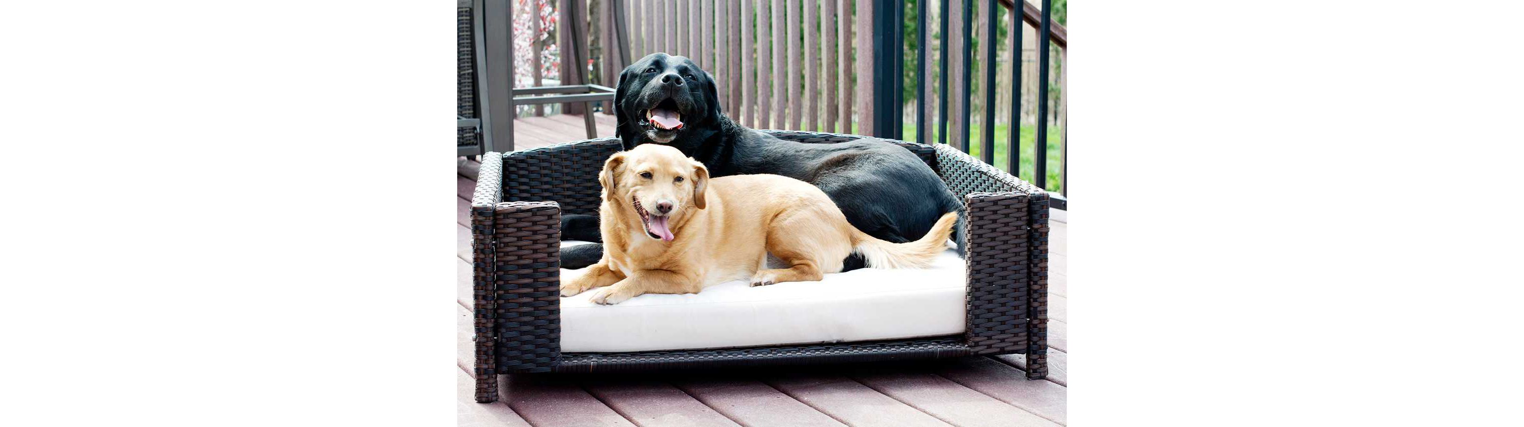 Rattan Rectangular Pet Sofa - Large