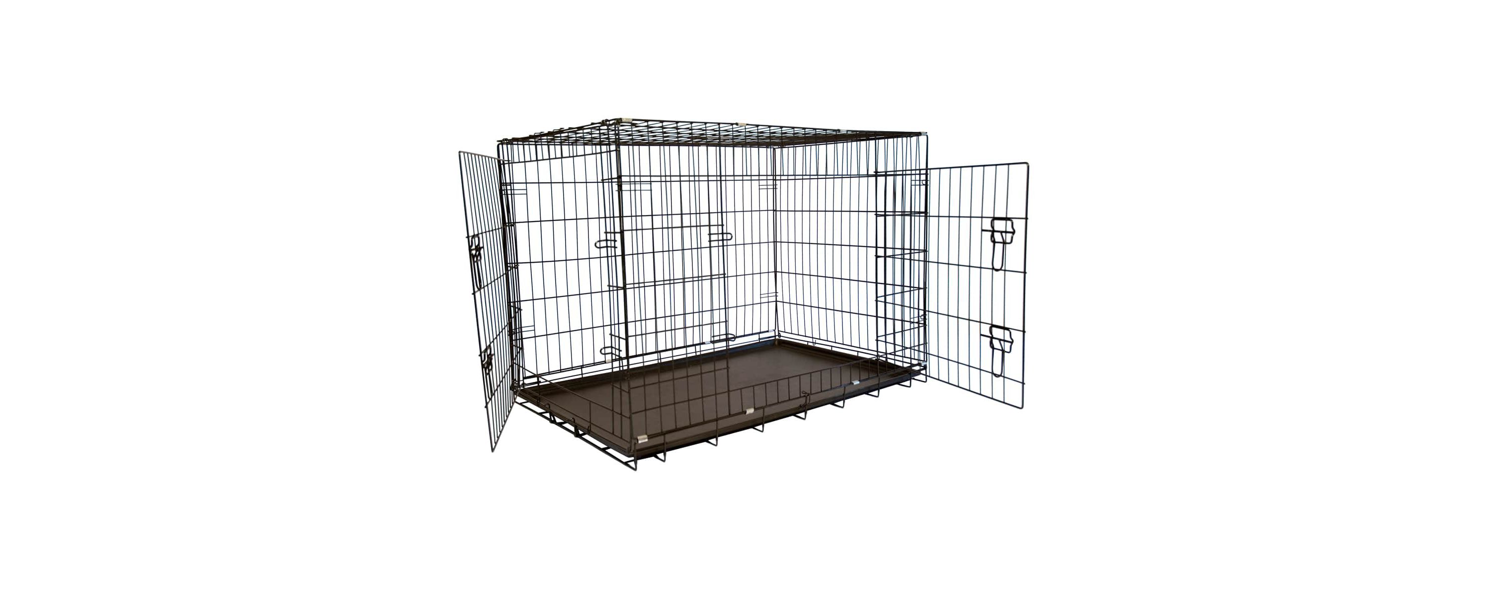 Foldable Double Door Crate with Divider - 24"