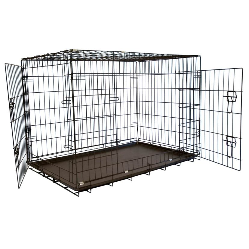 Foldable Double Door Crate with Divider - 24"