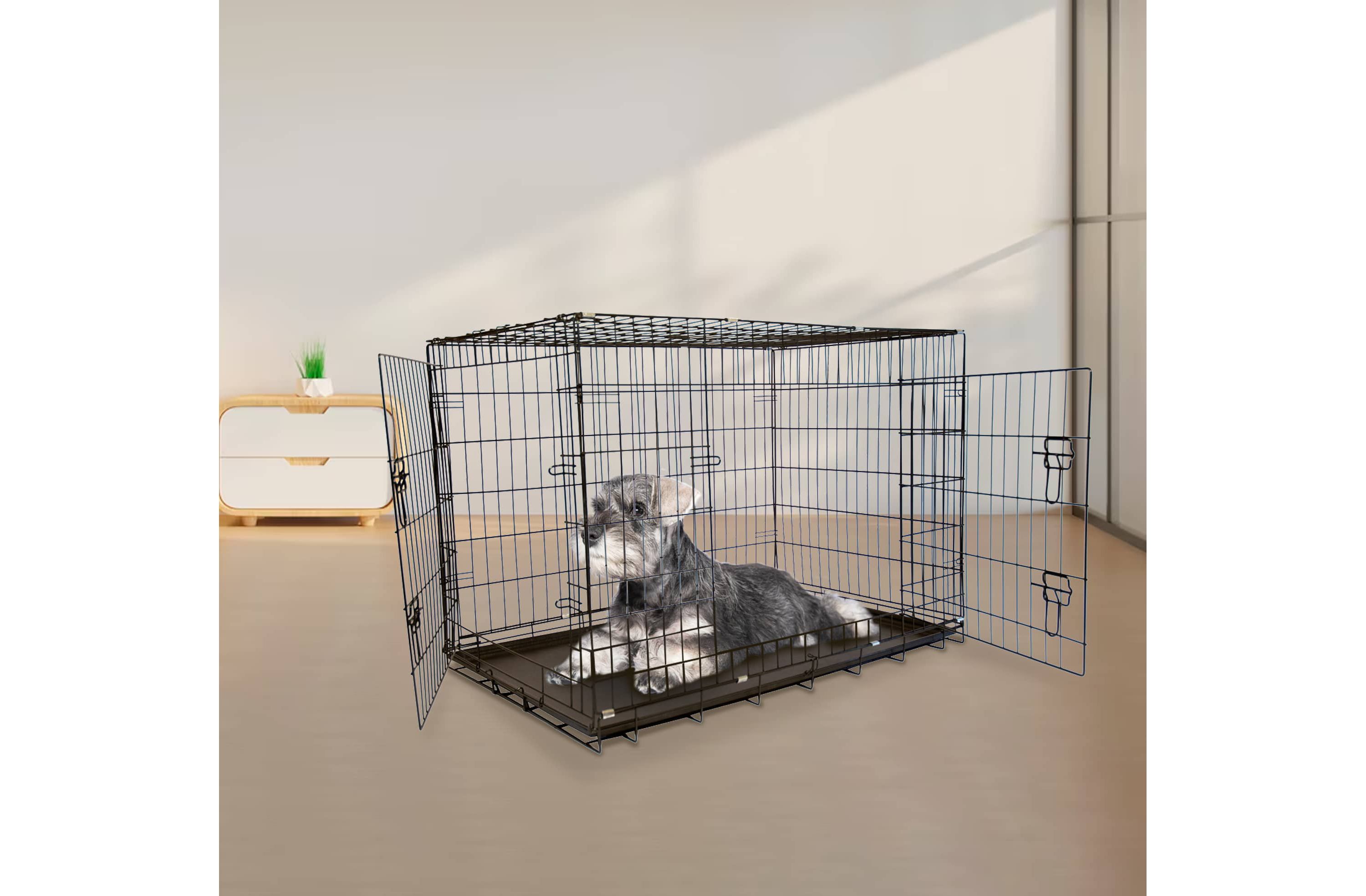 Foldable Double Door Crate with Divider - 24"