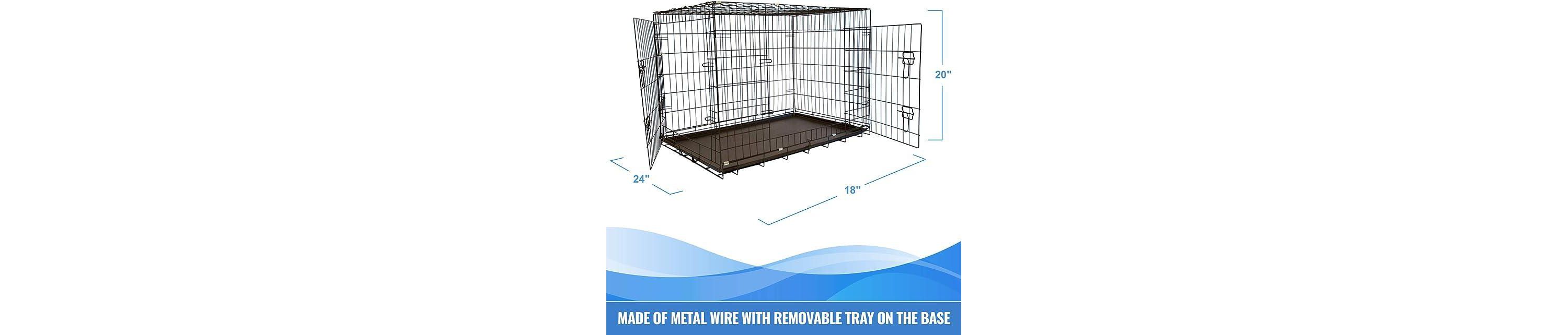 Foldable Double Door Crate with Divider - 24"