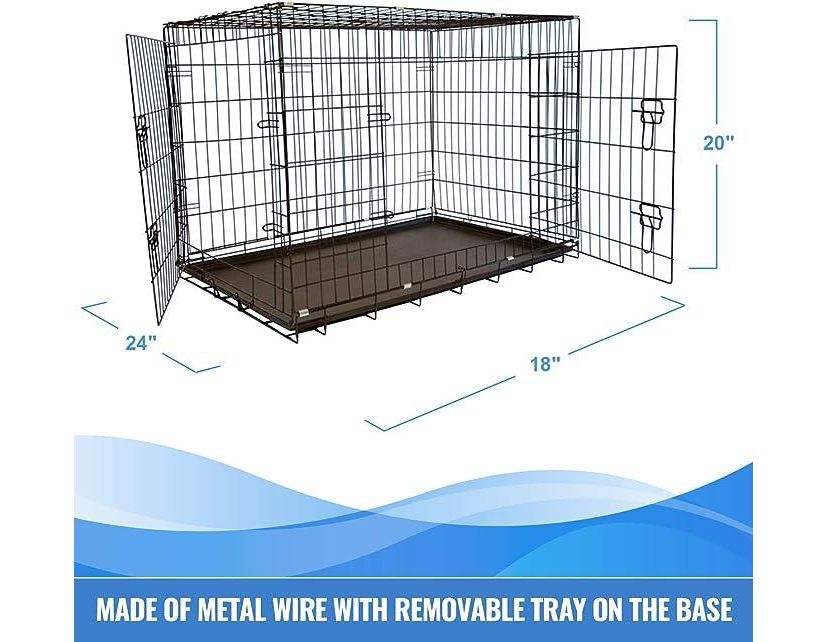 Foldable Double Door Crate with Divider - 24"