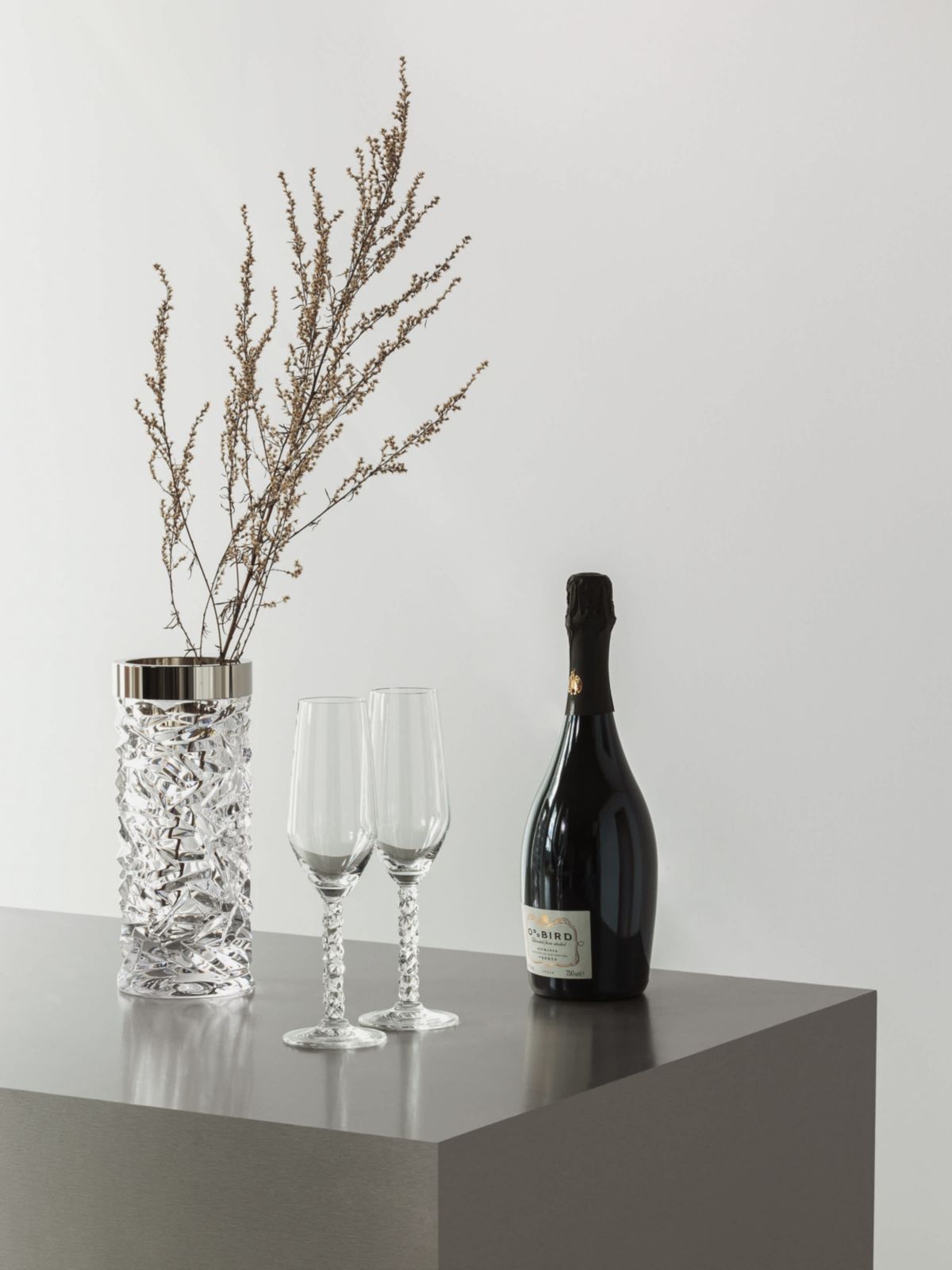 CARAT VASE SILVERRIM