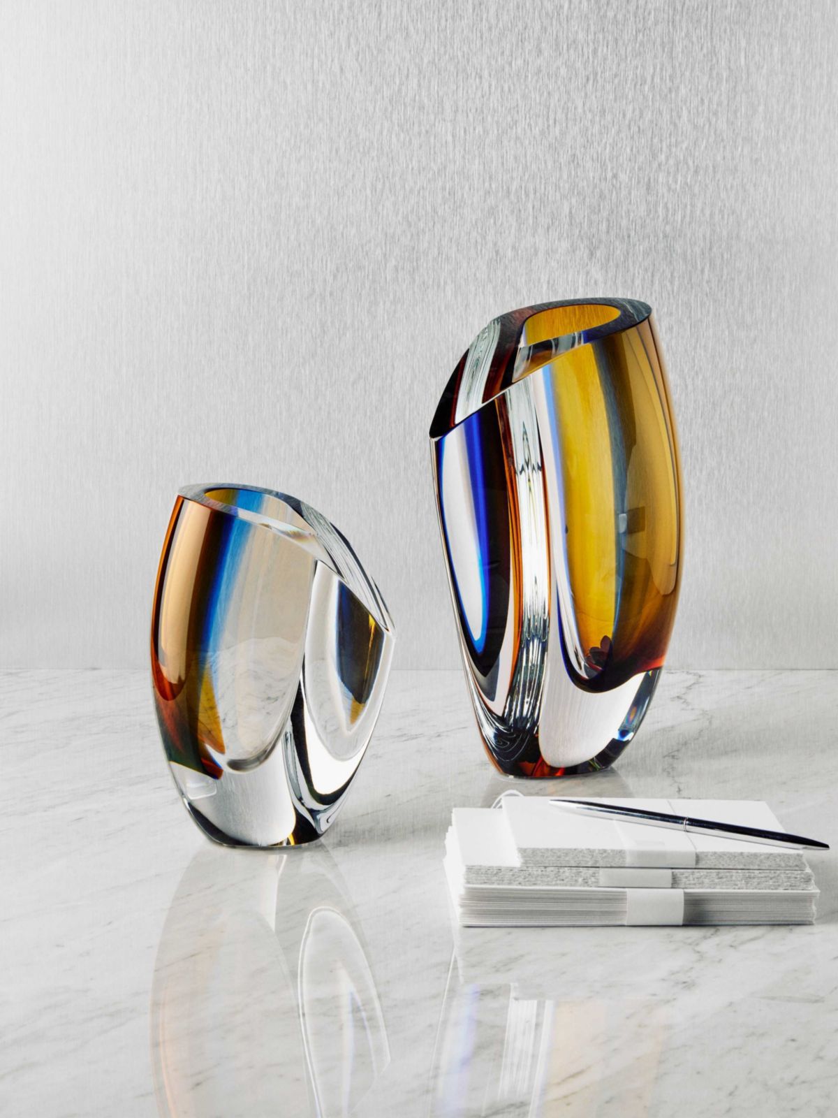 Mirage Vase Blue/Amber Large