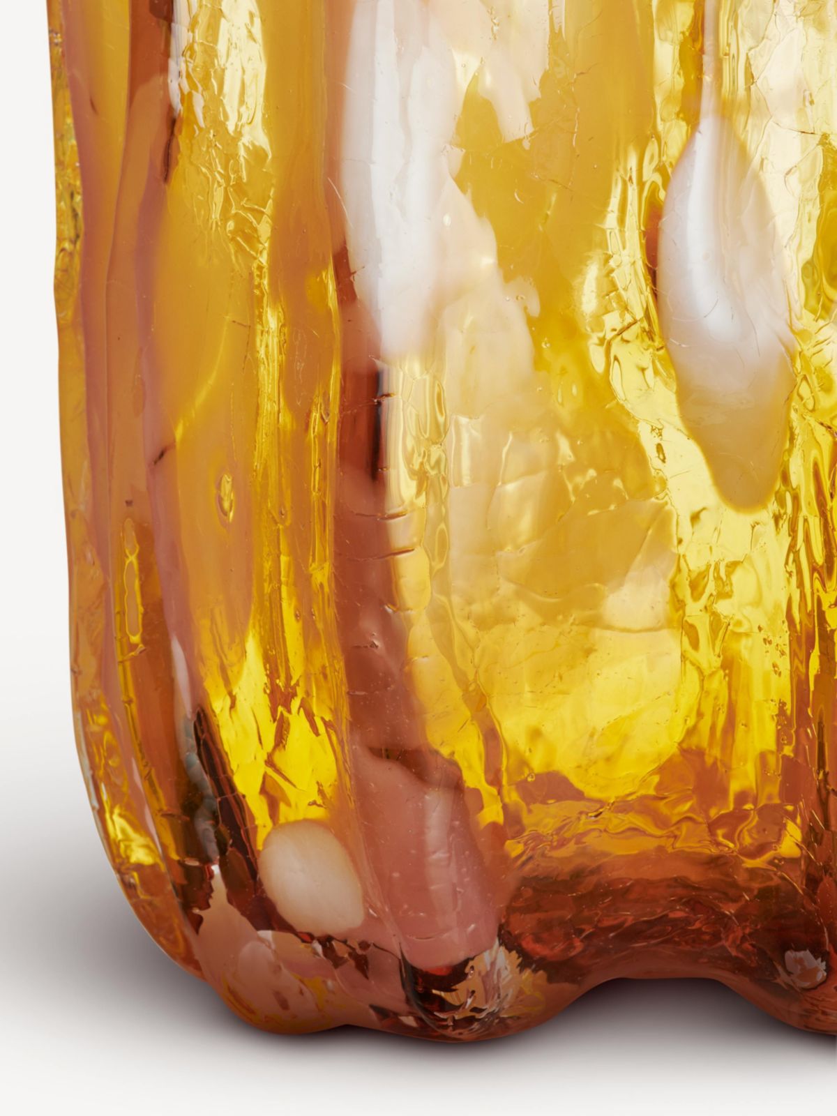 Crackle Vase Amber/Flamingo Tall