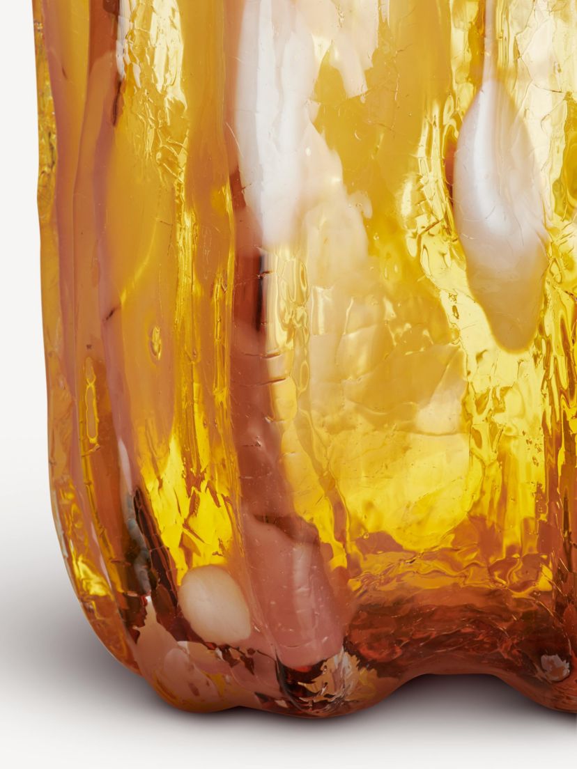 Crackle Vase Amber/Flamingo Tall