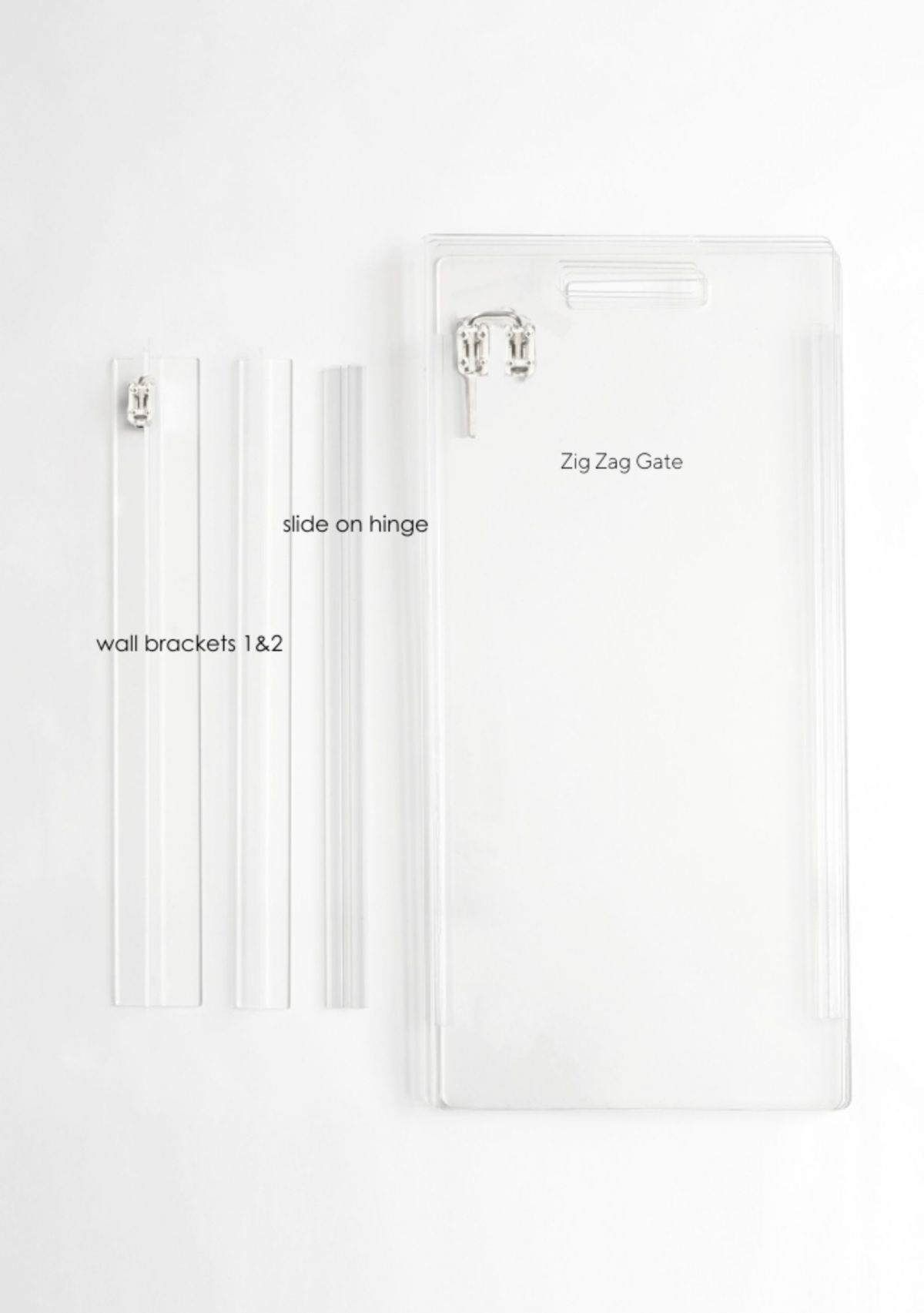 Tall Zig Zag Wall Mounted Clear Pet Gate, 10-panel