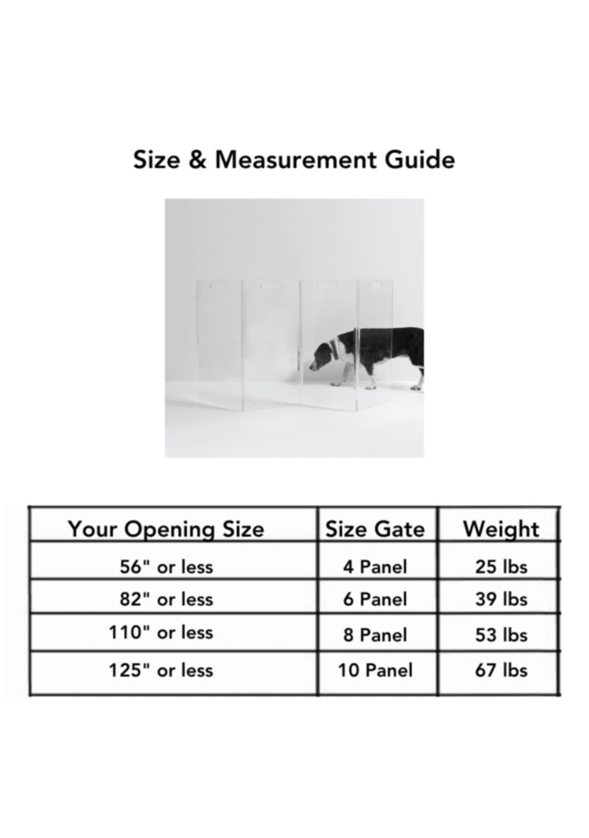 Low Zig Zag Clear Pet Gate, 8-panel