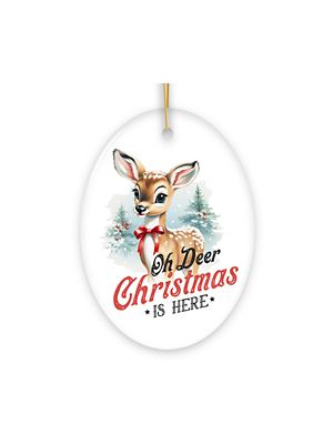 OrnamentallyYou Oh Deer Christmas is Here Vintage Ornament