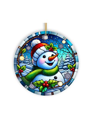OrnamentallyYou Joyful Winter Snowman Christmas Ornament