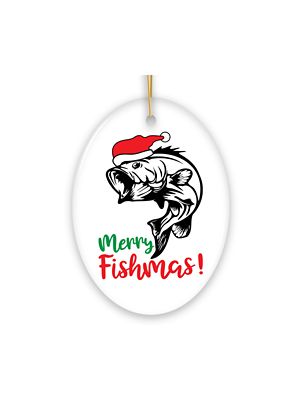 OrnamentallyYou Merry Fishmas Fishing Christmas Ornament