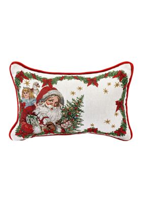 Villeroy & Boch Embroidered Rectangular Reversible Santa Pillow