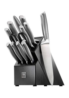J.A. Henckels International Modernist 13pc Knife Block Set, Silver, 13 Piece Knife & Block Set