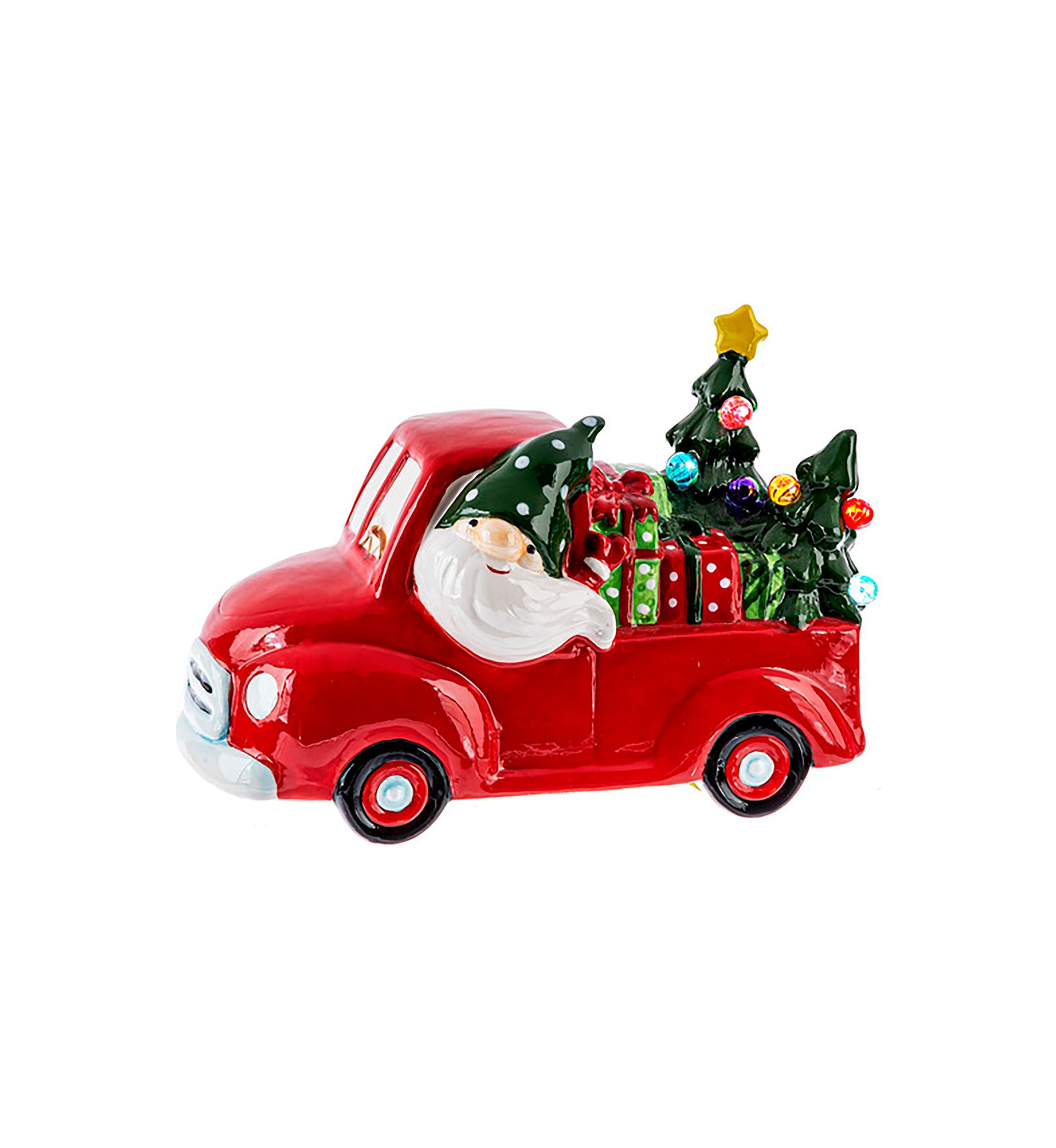 LED Light Up Gnome in Truck Figurine