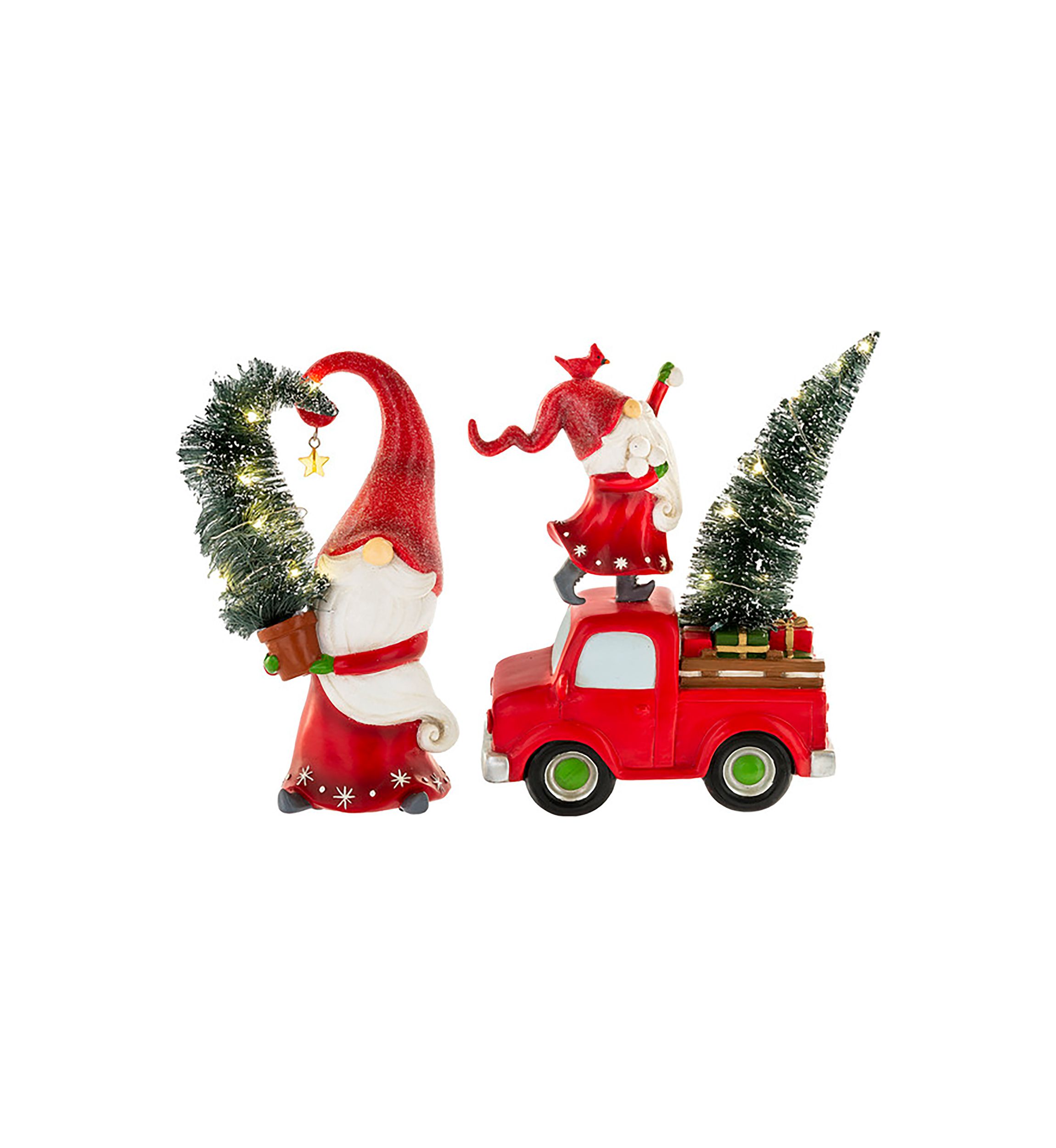 LED Light Up Gnome, Tree, and Truck Figurines
