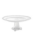 Sereno Beaded Rim Footed Glass Cake Stand