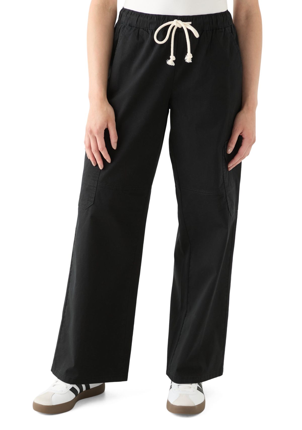 Womens Poplin Wide Leg Pants