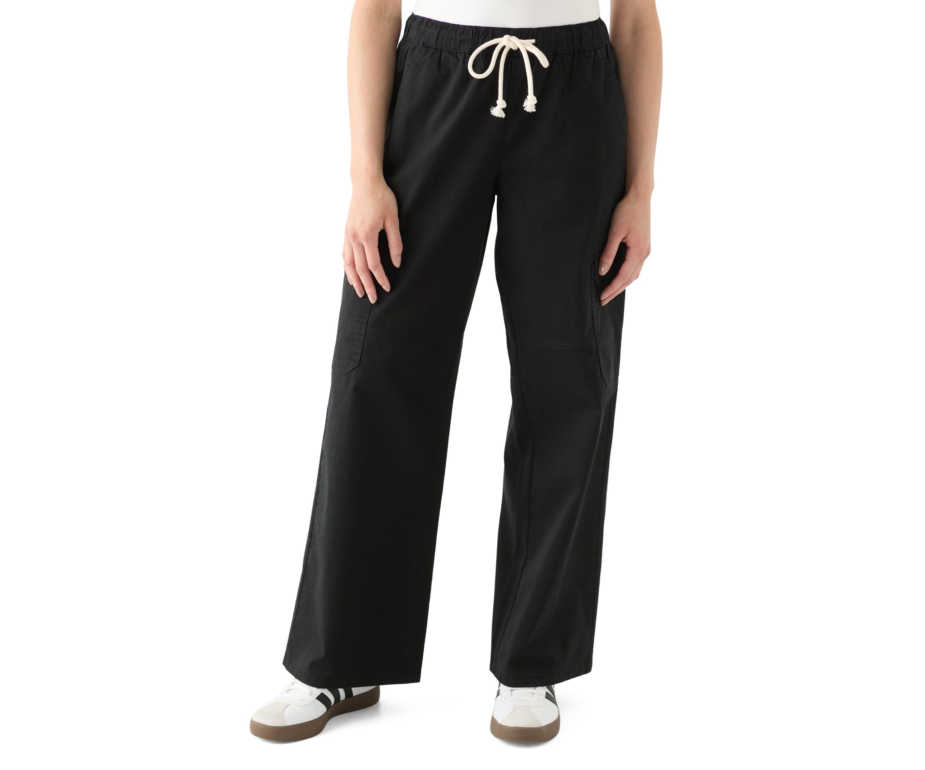 Womens Poplin Wide Leg Pants