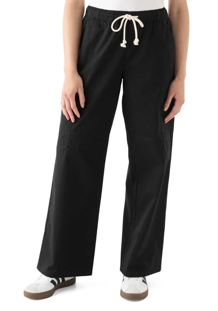 Womens Poplin Wide Leg Pants