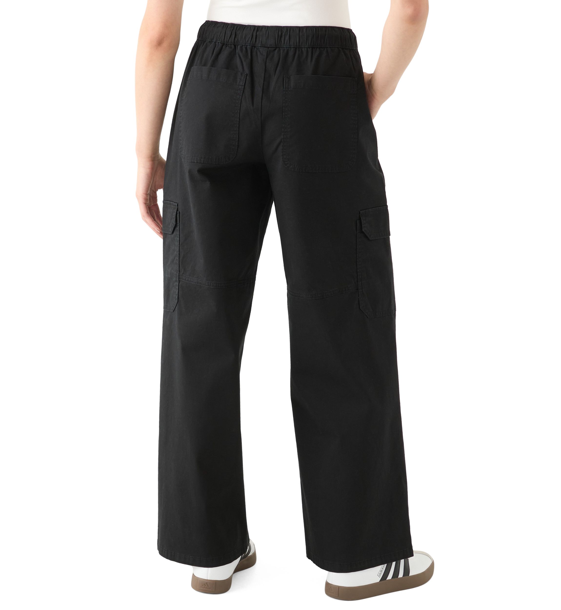 Womens Poplin Wide Leg Pants