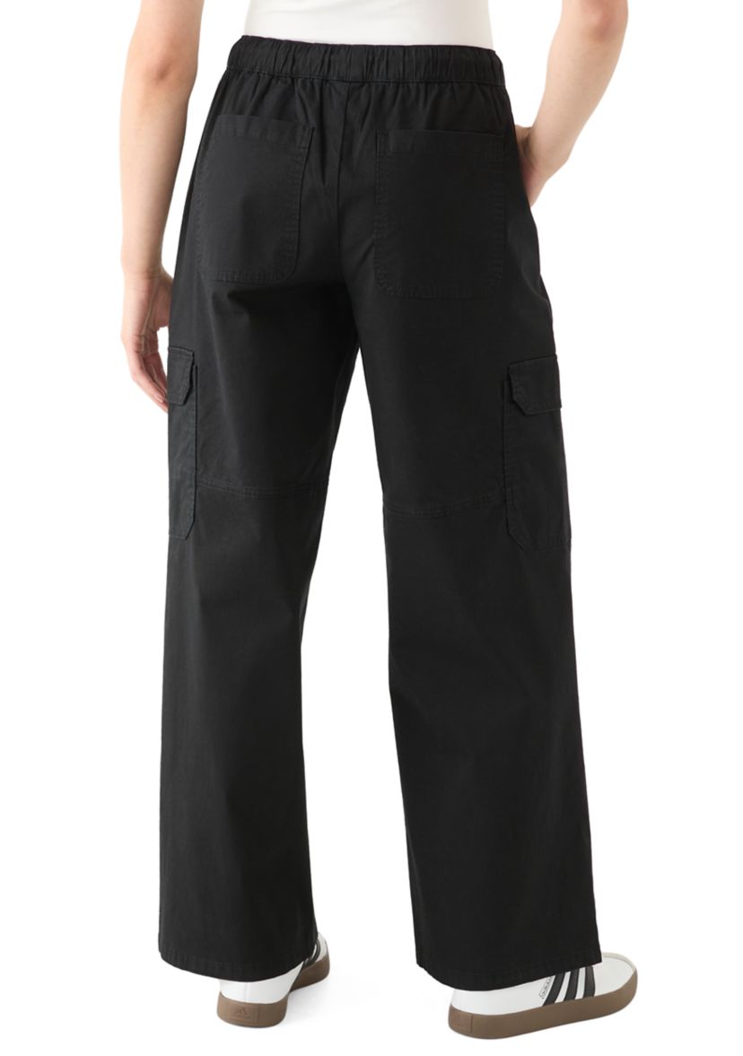 Womens Poplin Wide Leg Pants