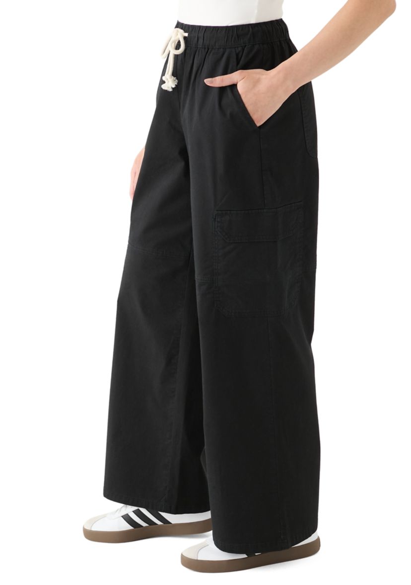 Womens Poplin Wide Leg Pants