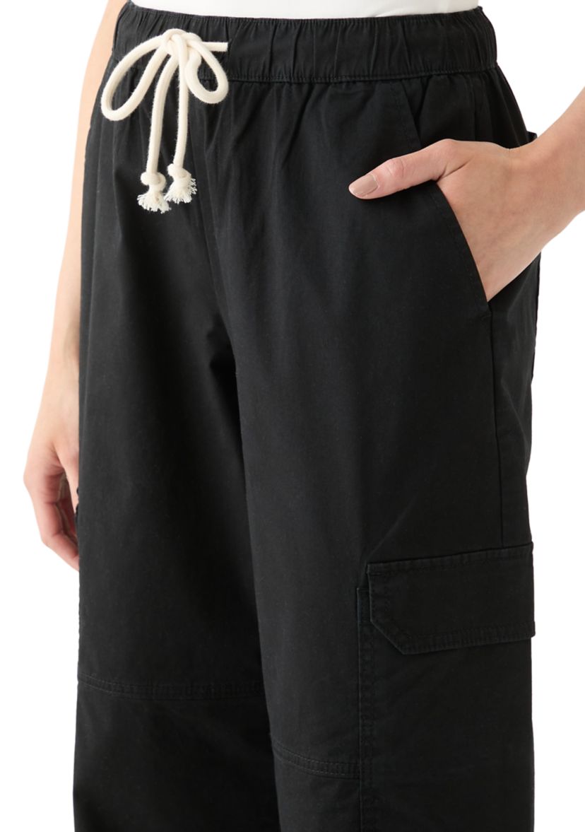 Womens Poplin Wide Leg Pants