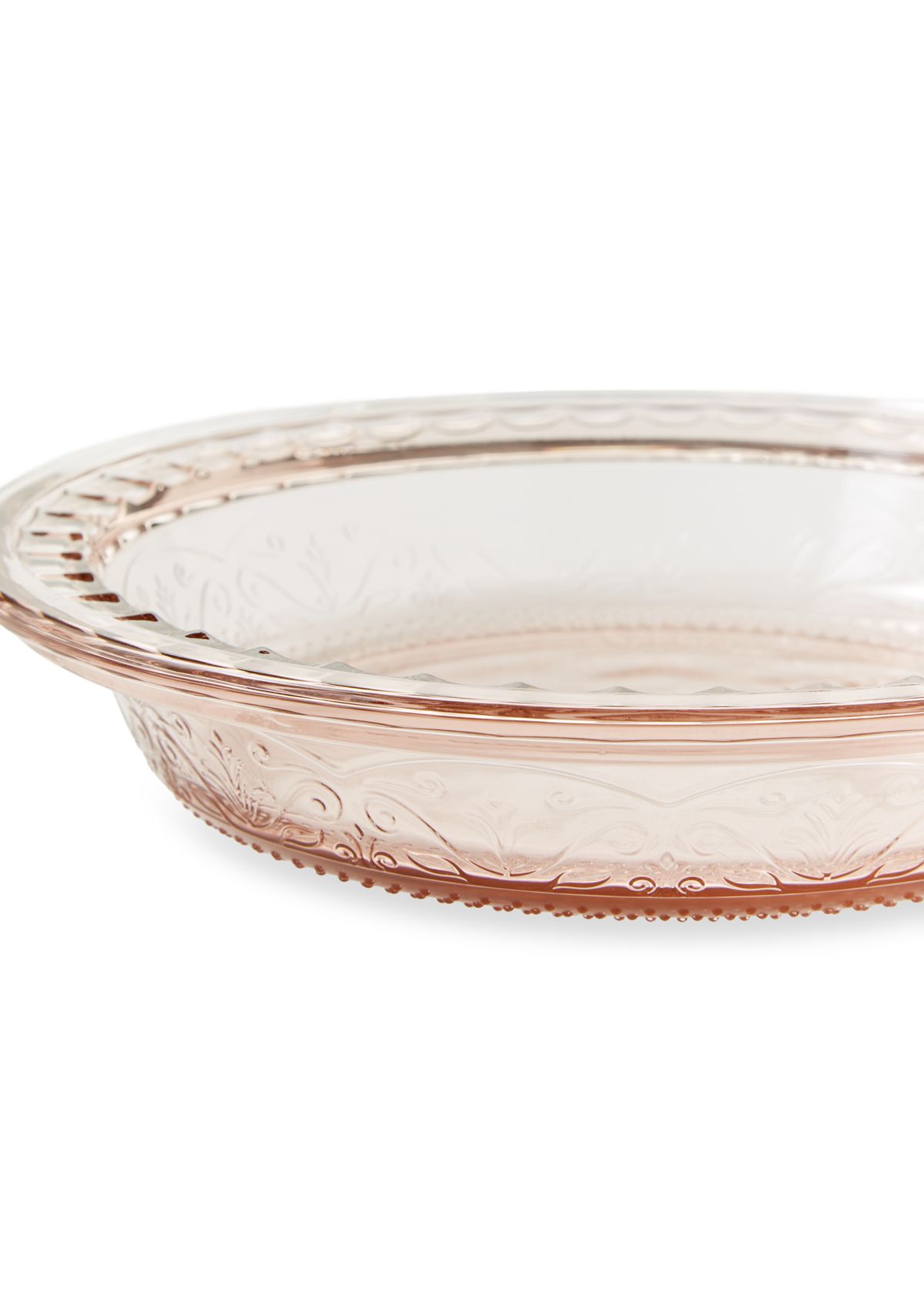 Laurel Embossed Glass 9.25" Pie Dish
