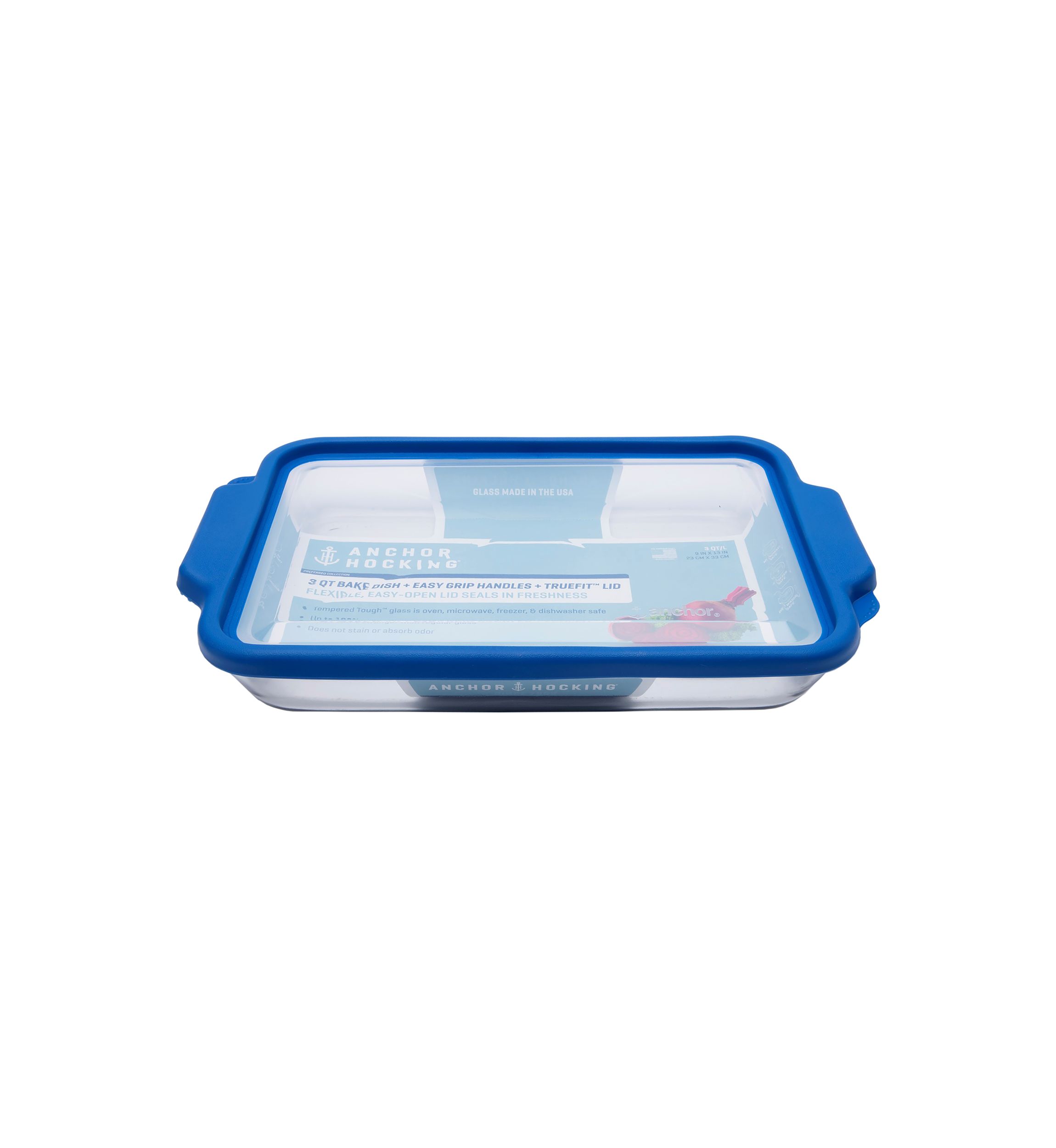 3 QT. BAKE DISH W/TRUEFIT LID:No Size:NO COLOR