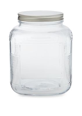 Home Basics 40oz. Square Glass Canister with Twist-On Lid, Clear 
