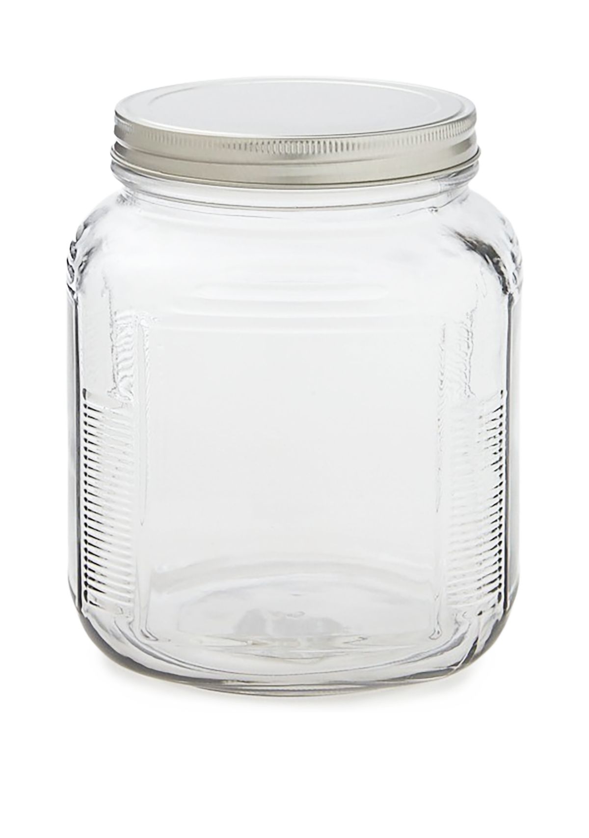2 Quart Cracker Jar with Serrated Silver Lid