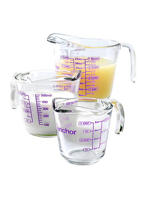 3 pack measuring cups World Kitchen PA 1118990 Pyrex 3-Piece Glass Measuring Cup Set