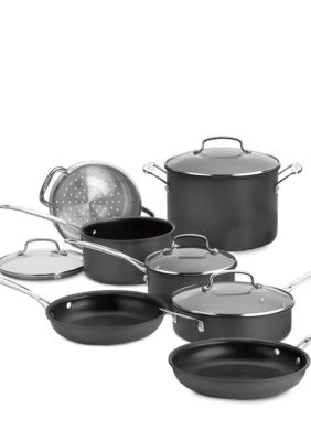 Cuisinart Chef's Classic Non-Stick Hard Anodized 11-Piece Cookware Set, Black