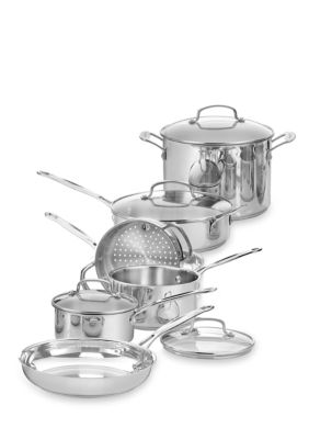 Cuisinart 10-Piece Mica Shine Stainless Cookware Set