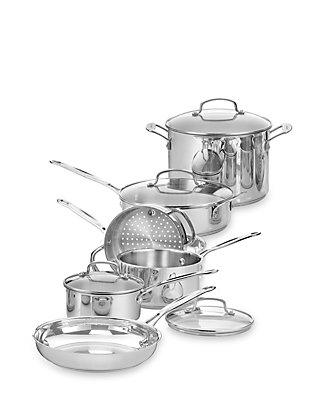 Chef'S Classic 11-Piece Stainless Steel Cookware Set With Lids 