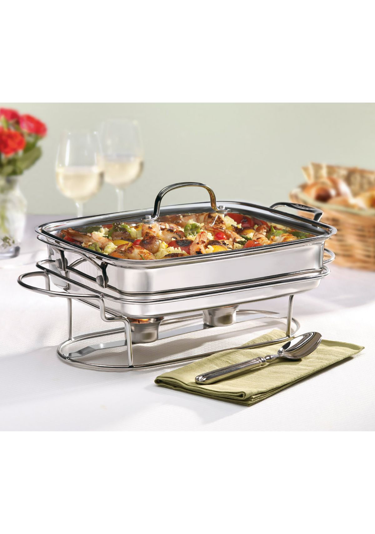 Classic Entertaining Stainless Rectangular Buffet Server 