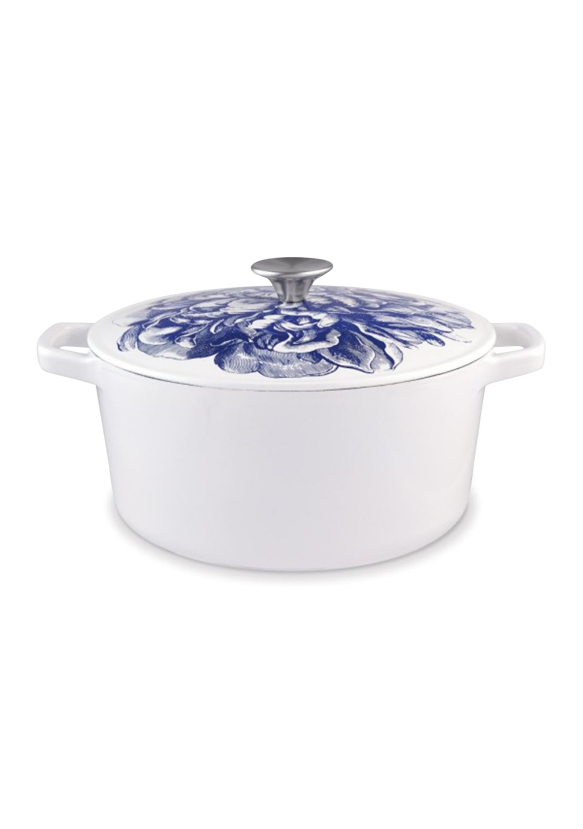 Caskata Blooming Peony 5 Qt Round Covered Casserole