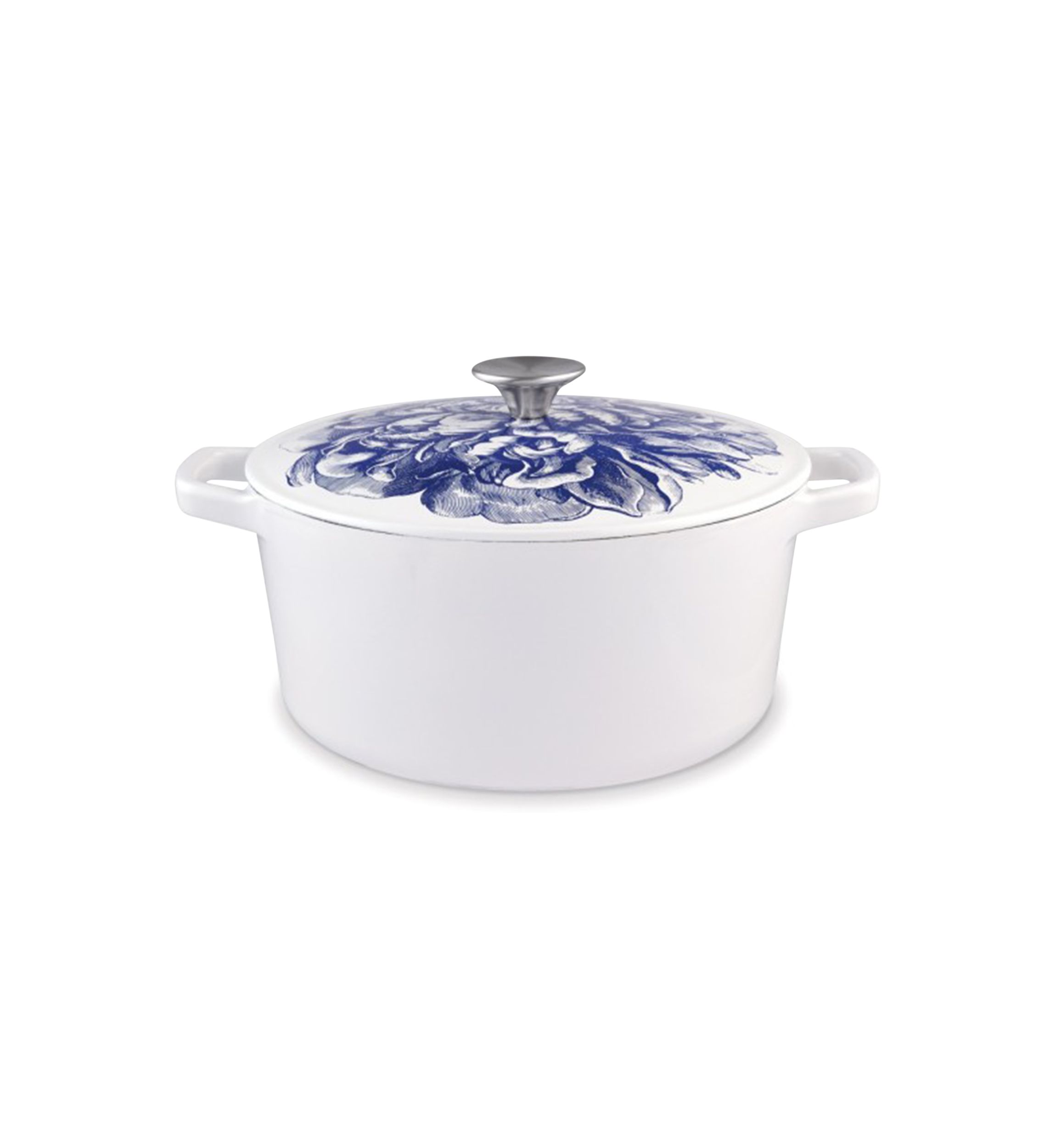 Caskata Blooming Peony 5 Qt Round Covered Casserole