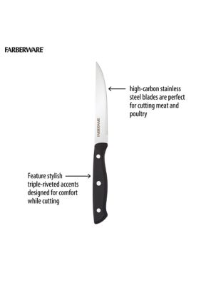 Farberware 4-piece High-Carbon Stainless Steel Fine-Edge Steak Knife Set