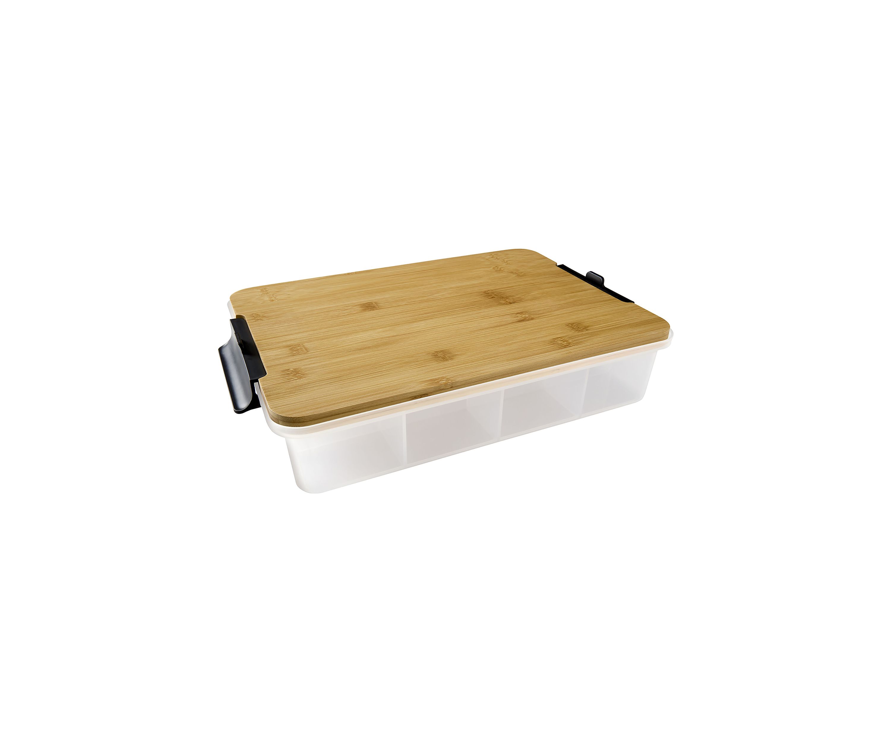 Snacklebox with Locking Bamboo Cutting Board Lid