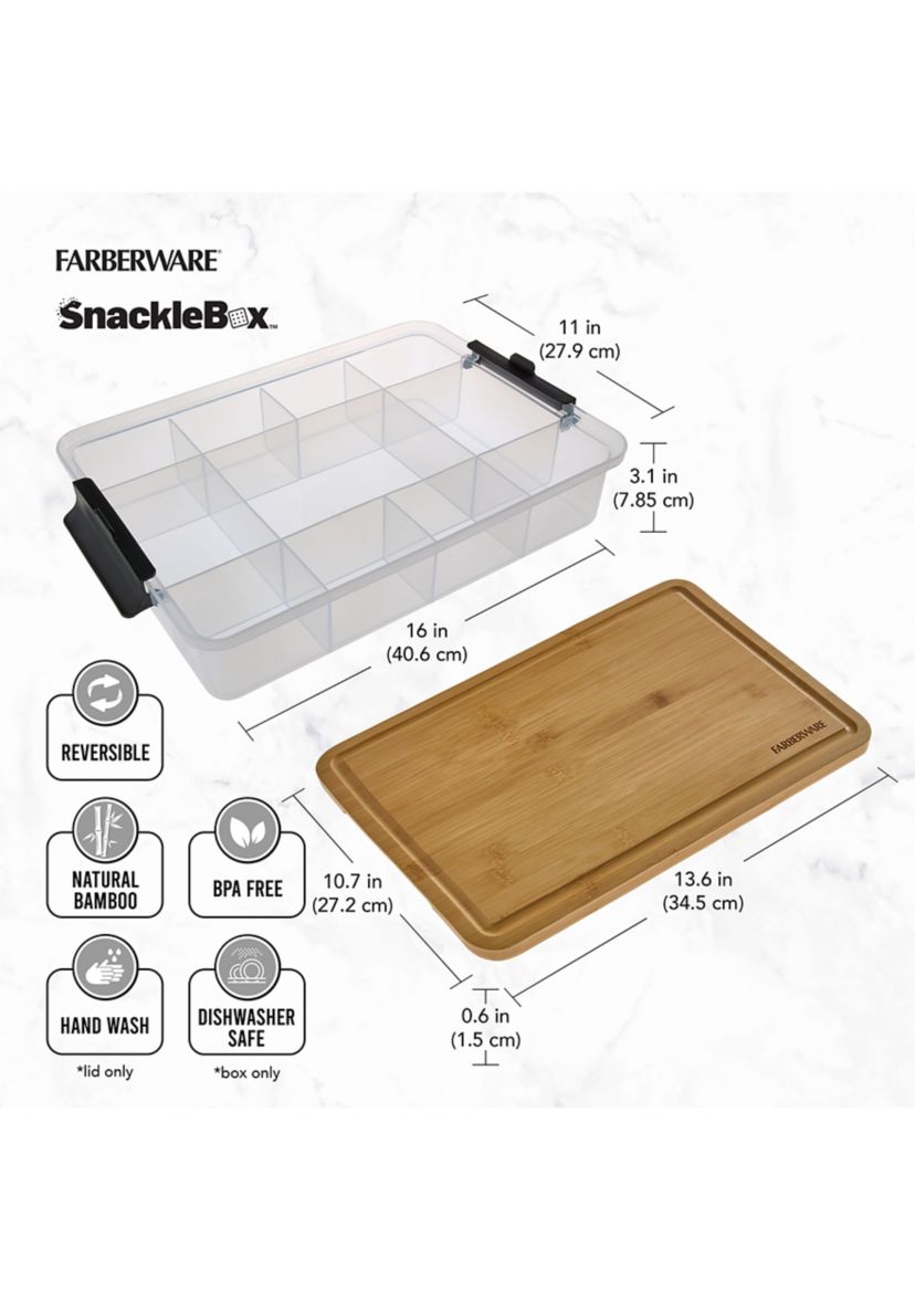 Snacklebox with Locking Bamboo Cutting Board Lid
