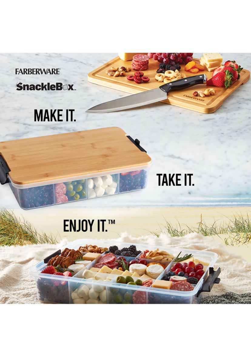 Snacklebox with Locking Bamboo Cutting Board Lid